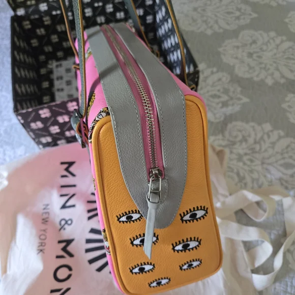 NIB Min & Mon Esther Bubblegum Pink Satchel Bag - Blazing Tiger - Picture 9 of 9